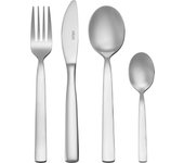 Mikasa Beaumont Juego de Cubiertos de Acero Inoxidable de 16 Piezas, para 4, Incluye 4x Cuchillos, Tenedores, Cucharas de Postre y Cucharillas de Té, Apto para Lavavajillas
