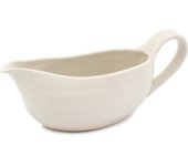 Jamie Oliver Big Love Great - Salsera blanca con boquilla pellizcada y asa, jarra de salsa con textura acanalada y esmalte brillante, para natillas, crema, leche, lavavajillas, microondas, apto para