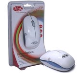 3FREE MCM101WB - Ratón óptico, USB, color blanco y azul