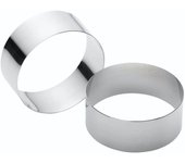 KitchenCraft Anillos grandes de acero inoxidable para cocinar, 9 x 3,5 cm (Juego de 2), Plateados