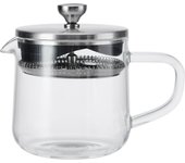 La Cafetière Loose Leaf - Tetera de 2 tazas/550 ml con tapa, infusor de té de vidrio resistente al calor con filtro de acero inoxidable integrado para hojas de té e infusiones de café molido