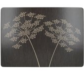 CREATIVE TOPS Juego de 4 manteles Individuales, Parte Posterior de Corcho, diseño de vinos, Madera, Negro, Large Placemats