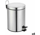 Cubo de basura con pedal confortime plateado 5 l (6 unidades)