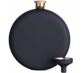 BarCraft Soft Touch Hip Flask, Petaca de Acero Inoxidable con Embudo Decantador, Petaca Negra Mate, Capacidad 350 ml, 11 x 3 x 12.3 cm, 1 Cantidad