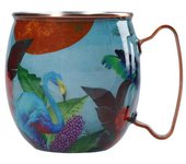 Mikasa Taza Sarah Arnett Moscow Mule, taza de acero inoxidable para cócteles, 450 ml, taza de doble pared con estampado de flamencos para entretenimiento y bares en casa