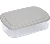 MasterClass Caja para Conservar Queso en el Frigorífico con Tapa, Gran Contenedor Hermético para Queso en Trozos y Lonchas con Tapa Gris para Frigorífico y Congelador, 1700ml