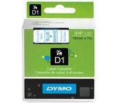 DYMO D1 - Etiquetas estándar - Azul sobre blanco - 19mm x 7m