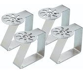 KitchenCraft Juego de pinzas para manteles, diseño sol, acero inoxidable, 4 piezas, plata,6 x 5cm