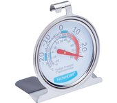 KitchenCraft Termómetro para frigorífico y congelador con guía de temperatura mínima y máxima, esfera transparente, acero inoxidable, plateado