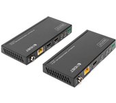 DIGITUS DS-55508 Extensor HDMI (HDBaseT) - UHD 4K/60 Hz - 120 m mediante cable LAN (HDBaseT 100 m) - Set: Emisor y Receptor - Loop-Out, IR Infrarrojos, Audio, RS232 - HDCP 2.2/1.4 & HDBaseT 1.0