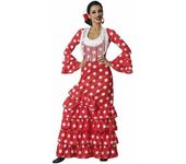 Atosa disfraz flamenca rojo flecos adulto XL