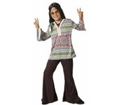 Atosa disfraz hippie niño marrón infantil 3 a 4 años