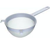 KitchenCraft Colador Redondo de Plástico con Malla para Tamizar Purés y Caldos, 18 cm - Gris