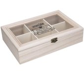 La Cafetière - Cajita de té con 6 compartimentos, madera