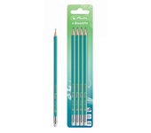 Herlitz Greenline HB 50033638 - Lápices (4 unidades, en blíster)