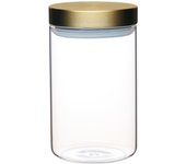MasterClass Tarro de cristal hermético con tapa de latón, transparente, 1 L (1,75 pts)