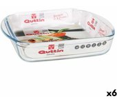 Bandeja para horno quttin 63081 1,6 l vidrio 25 x 21,9 x 5 cm (6 unidades)