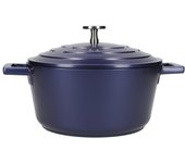 MasterClass Cazuela Pequeña con Tapa, 2,5L/20cm, Aluminio Fundido Ligero, Apta para Horno y Placa de Inducción, Azul