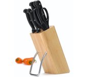 KitchenCraft Juego de cuchillos de acero inoxidable de 6 piezas y bloque de madera para cuchillos