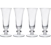 Mikasa Salerno Copas de Cristal para Champán, 170ml, Juego de 4 Copas de Cristal Fino Transparente sin Plomo con Pie Corto y Borde Ancho - Aptas para Lavavajillas