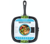 KitchenCraft Sartén de hierro fundido para placa de inducción, cuadrada, 23cm, negra, KitchenCraft 15 años de garantía