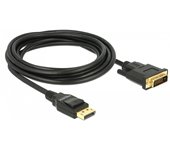 DeLOCK 85314 adaptador de cable de vídeo 3 m DisplayPort DVI-D Negro