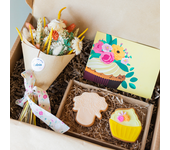 Flores a Domicilio - Pack Cumple: Galletas, Mini Ramo y Tarjeta - COLVIN