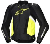 Alpinestars Missile V3 Airflow Chaqueta de cuero para moto perforada - Negro Blanco Amarillo (56)
