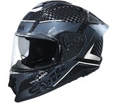SMK Titan Carbon Nero 06 Casco - Gris Blanco (M)