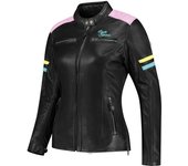 Rusty Stitches Joyce V2 Chaqueta de cuero de moto para mujer - Negro Multicolor (40)