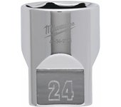 Milwaukee 4932480022 Vaso Corto de, 1/2" Conducir, 24mm Tamaño