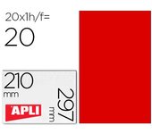 APLI 02880 etiqueta autoadhesiva Rectángulo Permanente Rojo 20 pieza(s)