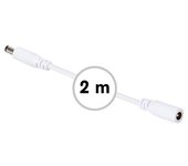 HQ-Power Cable alargador, 24 V CC, 3 A, Clavija de CC de 5,5 x 2,1 mm, Macho-Hembra, 20 AWG, 2 m, Blanco