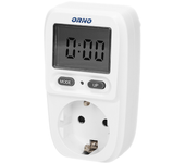 ORNO OR-WAT-419(GS), vatímetro con pantalla LCD incorporada, control por botones, medición de 200 a 276 W, color blanco, ideal para monitorear consumo energético, diseño compacto