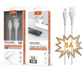 Cable datos usb 2.0 a lightning iphone x /12/13/14 / 1m / 5a / carga rapida / tb1223 / blanco / mtk