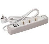 Perel Bloque multiplicado con Interruptor, 3 enchufes Schuko (Tipo F), 2 Puertos USB, 1.5 m, 3g1.5, Uso Interno, Blanco