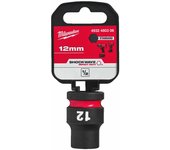 Milwaukee 4932480306 Vaso de Impacto, Corto, 1/2" Conducir, 12mm Tamaño