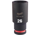 Milwaukee 4932480344 Vaso de Impacto, Largo, 1/2" Conducir, 26mm Tamaño