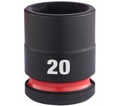 Milwaukee 4932480314 Vaso de Impacto, Corto, 1/2" Conducir, 20mm Tamaño