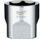 Milwaukee 4932479999 Vaso Corto de, 3/8" Conducir, 23mm Tamaño