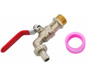 Awtools kran ogrodowy mosiądz niklowany 3/4" gwint zewnętrzny 3/4"
