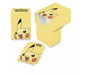 Ultra Pro - Caja de baraja edición Pikachu 2025, almacena y protege 75 cartas Pokémon, fundas dobles y tarjetas de tamaño estándar, tapa de bloqueo automático, divisor de barajas