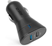 SBS TECR2USB24AFAST cargador de dispositivo móvil Universal Negro Encendedor de cigarrillos Auto