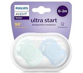 Philips Avent Ultra Start Chupete Silicona 0-2 Meses Niño Liso 2 Ud