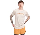 Camiseta de running craft core essence logo hombre ecru