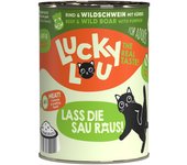 Lucky Lou Adult 6 x 400 g comida húmeda para gatos - Carne de vacuno y jabalí