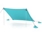 Costway Toldo para 4-8 Personas Sombrilla de Playa Portátil con 2 Postes 4 Bolsas de Arena Protección UPF y Bolsa de Transporte