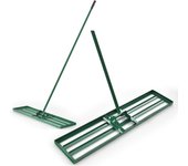 Costway Rastrillo Nivelador de Césped 75 x 25 cm Herramienta de Césped Resistente con Mango Ergonómico para Suelo para Jardín Patio Granja