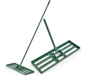 Costway Rastrillo Nivelador de Césped 91 x 25 cm Herramienta de Césped Resistente con Mango Ergonómico para Suelo para Jardín Patio Granja