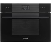 Horno Multifunción - SMEG SO4102S3B3, 45 cm, Vapor, Cristal Negro